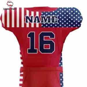 เสื้อฟุตบอลระบายอากาศได้ดี ผลิตจากโพลีเอสเตอร์ สไตล์อเมริกัน รับสั่งทำแบบซับลิเมชั่น ปักชื่อ ชุดยูนิฟอร์มอเมริกัน - Product Image 5