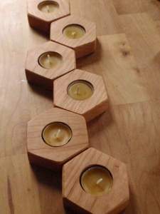 Porte-bougie rond en bois fait à la main avec un look glamour et luxueux, qualité supérieure, respectueux de l'environnement, décoration de Noël pour la maison - Product Image 5
