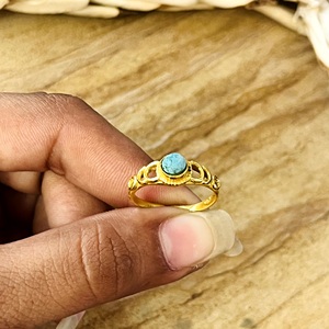 2026 Latest <b>Turquoise</b> <b>Ring</b> Boho Brass <b>Rings</b> for Women 18k Gold Plated Celestial Moon Phase Jewelry for Wholesale/OEM/ODM - Product Image 3