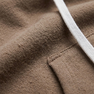 Survêtement marron à capuche pour homme, coupe ample en coton uni, avec poches latérales et cordon de serrage, idéal pour l'automne - Product Image 6