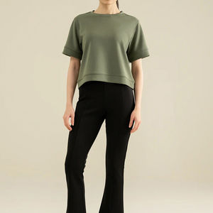 Nueva Camiseta Corta de Verano para Mujer, Cuello Redondo, 100% Algodón, Secado Rápido, Transpirable, Anti-UV, Hecha en Pakistán - Product Image 3