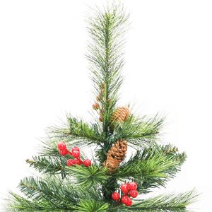 Árbol de Navidad Artificial de PVC Verde con Bisagras y Adornos Metálicos Decorativos - Product Image 4