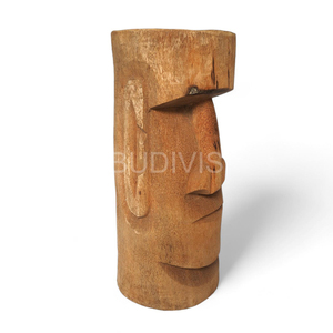 Minimalist Tribal Wooden Coffee Stool Handmade Tiki Style Furniture for Wholesale Home and Interior Styling - Product Image 4