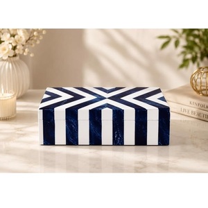 Contemporary Bone Inlay <b>Box</b> Stylish Patterned Storage Container For Home Decor Bedroom And Office Use - Product Image 1