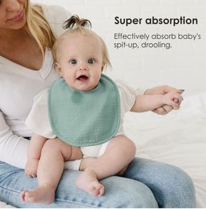 Bavoirs en mousseline pour bébé 95% bambou 5% élasthanne - Ajustement élastique, couche super absorbante - Product Image 3