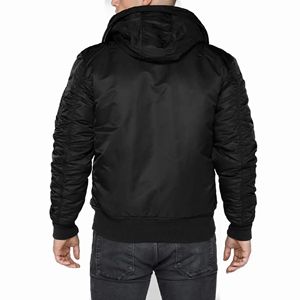 Blouson aviateur rétro d'hiver de qualité supérieure personnalisé pour homme, en nylon épais avec fermeture éclair, style classique de pilote - Product Image 5