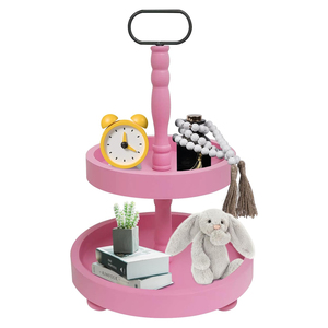 Bandeja escalonada con diseño personalizado para decoración de granja, bandeja de madera de 2 niveles para mesa de centro, encimera de cocina, bandeja de madera con nivel, soporte para cupcakes - Product Image 1