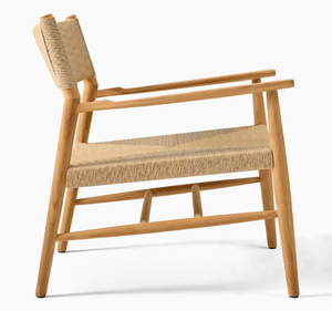 Ensemble de table d'appoint et fauteuil d'extérieur en teck massif, écologique, imperméable, finition naturelle, meubles de jardin pour salon, hôtel - Product Image 4