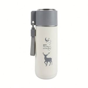 Gobelet à eau à double paroi de 450 ml avec motif animal, logo personnalisé, poignée en verre, bouteille d'eau cadeau - Product Image 5