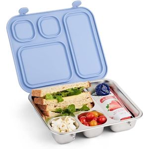 Contenitore per Pranzo in Acciaio Inox con Coperchio in Silicone a Prova di Perdite per Bambini, Prodotto Perfetto per Pasti di Neonati e Bambini - Product Image 1