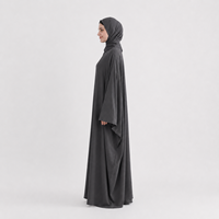 Ensemble Abaya de qualité supérieure pour adultes, taille plus, ODM, antistatique, résistant aux plis, décontracté, manches larges, longueur maxi, hijab assorti