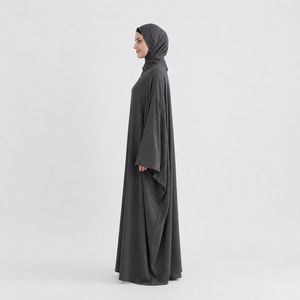 Ensemble Abaya de qualité supérieure pour adultes, taille plus, ODM, antistatique, résistant aux plis, décontracté, manches larges, longueur maxi, hijab assorti - Product Image 3