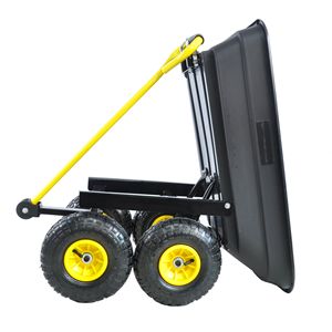 Autocarro con cassone ribaltabile da giardino pieghevole pneumatico da 10 pollici capacità 300 Lb con telaio in acciaio 55l corpo nero 300 lb capacità corpo 55l nero - Product Image 2