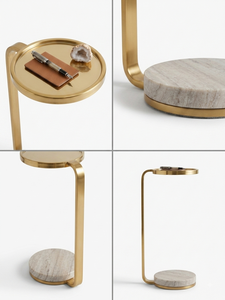 Room Furniture Luxury Living Gold <b>Black</b> Round Stainless Steel Top Base Coffee <b>Table</b> Side <b>Table</b> - Product Image 2