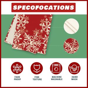 Red Snowflakes Christmas <b>Table</b> <b>Runner</b> Festive Winter Decor for Home Kitchen Dining for Holiday Entertaining - Product Image 1