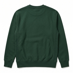 เสื้อสเวตเชิ้ตคอกลมสีเขียวเข้มสำหรับผู้ชาย ทรงปกติ สีพื้น สวมใส่สบาย เป็นมิตรกับสิ่งแวดล้อม ระบายอากาศได้ดี โลโก้พิมพ์ด้วยความร้อนด้านหน้า - Product Image 2