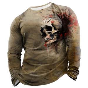 T-shirt à manches courtes pour homme, imprimé léopard, sublimation, col rond, coupe classique, jersey en coton tricoté - Product Image 5