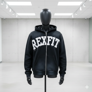 เสื้อฮู้ดซิป Rexfit Trending Fashion Factory สีน้ำตาล ลุควินเทจฟอกสี  ผ้าฟลีซ สไตล์สตรีทแวร์สำหรับผู้ชาย - Product Image 4