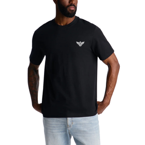 Mens <b>Plain</b> <b>Black</b> Cotton <b>T</b> <b>Shirt</b> Regular Fit Short Sleeve Casual Crew Neck Soft Comfortable Everyday Streetwear Summer 220g Front - Product Image 1