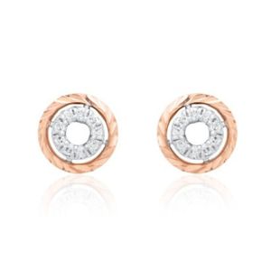 Pendientes de oro con diamantes naturales de primera calidad para mujer, elegantes, redondos, con corte brillante, joyería de moda nupcial, regalo, oro rosa, tamaño regular - Product Image 5