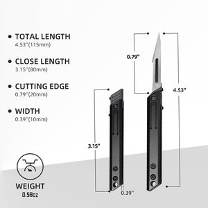 Couteau scalpel pliant en titane avec lames remplaçables, outil de précision pour la découpe, porte-clés EDC, outil de poche pour les travaux manuels en extérieur - Product Image 1