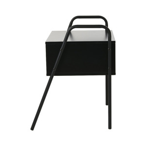 Modern Durable Adjustable Nightstand with 1 <b>Drawer</b> <b>Black</b> Solid Wood Frame Scandinavian Bedroom Furniture Storage Side Table - Product Image 6