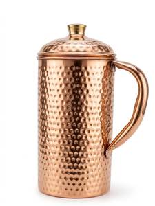 Vintage Copper Pitcher With Hammered Texture And Handle <b>Large</b> Capacity Home Drinkware - Product Image 3
