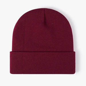 Unisex Solid Color Beanie <b>Hat</b> 100% Acrylic Knitted Winter <b>Cap</b> Casual Style Adult Size 56-58CM - Product Image 1