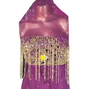 Vestido cruzado sedoso africano de lujo Georges con piedras doradas hecho a mano para fiestas durante todo el año para Otoño/Invierno/primavera/verano - Product Image 6