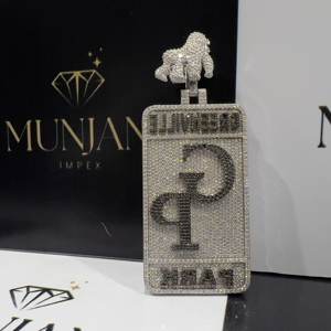 Colgantes y Dijes Personalizados de Plata de Ley S925 con Nombre, Estilo Hip Hop, Diamantes VVS de Corte Brillante, Engaste en Canal, Forma de Candado, Certificado IGI, para Fiestas - Product Image 2