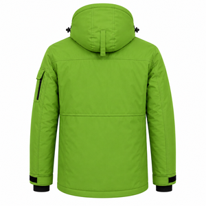 เสื้อแจ็คเก็ตพัฟเฟอร์บุรุษสีน้ำตาลยี่ห้อ WARPRO INDUSTRY แบบมีฮู้ด กันน้ำ คอตั้ง สวมใส่สบายสำหรับฤดูหนาว มีซิปด้านหน้า กระเป๋าหลายช่อง น้ำหนัก 220 กรัม - Product Image 2