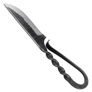 มีดครัวเหล็กกล้าคาร์บอนตีมือสไตล์โบราณยุคกลาง ผลิตโดย Burraq Handmade DIY OEM - ใบมีดอเนกประสงค์แบบไม่ปรับได้ รุ่นมาตรฐาน - Product Image 4