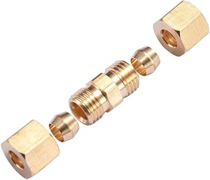 การบีบอัดข้อต่อทองเหลือง (AOL-105)SAE # 060101BA - Product Image 3