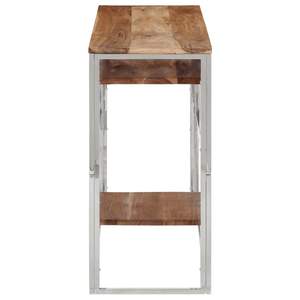 Table console en acier inoxydable argenté et bois d'acacia massif - Product Image 4