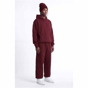 Sudadera con capucha de algodón grueso para hombre, diseño OEM/ODM personalizado, estilo casual holgado, color liso, anti-bolitas, ideal para invierno. - Product Image 5