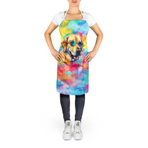 Labrador amarillo Hippie Dawg adulto Unisex grande Multicolor delantal de cocina para cocinar artesanías para hornear servidores de jardinería - Product Image 2