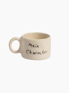Main Character Ceramic Coffee <b>Mug</b> Minimalist Letter Print Design Home Use - Product Image 1