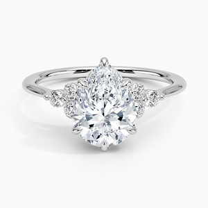 Anillo BOJ 0132 con Corte Pera, Plata 925, Lujoso Anillo Solitario con Engaste de Puntas, Diamante de 2ct, Color D, VVS1, Moissanita, Certificado GRA - Product Image 1