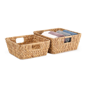 Wholesale Woven Water Hyacinth Nesting Storage <b>Baskets</b> with Handles for <b>Shelf</b> & Home Decor Gift <b>Basket</b> from Vietnam - Product Image 1