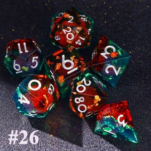 Jeu de dés en résine à mouvement équilibré, dés polyédriques à bords vifs pour un jeu équitable, dés de jeu de table professionnels pour DND RPG - Product Image 1