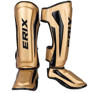 Protège-tibias de boxe de haute qualité pour Muay Thai et Kickboxing, protection du cou-de-pied en cuir, fermeture réglable, pour l'entraînement sportif - Product Image 5
