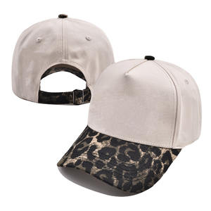 Gorras Trucker Personalizadas al por Mayor con Estampado de Leopardo, Gorras de Béisbol Snapback de 5 Paneles con Visera de Dos Tonos y Patrón de Leopardo - Product Image 6