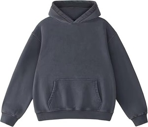 Latest Custom <b>Men's</b> Dark <b>Grey</b> Acid Wash 100% Cotton <b>Men's</b> Vintage Pullover Hoodie Heavyweight <b>Fleece</b> Oversized Streetwear Blank - Product Image 1