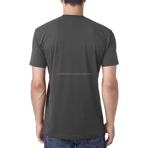 T-shirts pour hommes en coton double doux et brillant à col rond de luxe, fitness, coton double mercerisé - Product Image 4