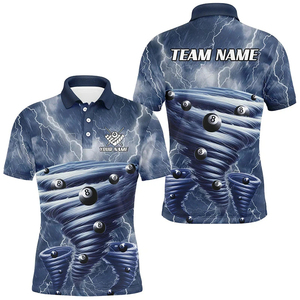 Chemise de billard hawaïenne unisexe ACE personnalisée en polyester/coton imprimée par transfert thermique, à manches courtes, anti-humidité, col rabattu - Product Image 3