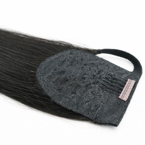 Cola de Caballo de 24 Pulgadas, Color Negro Natural, Calidad Super Double Drawn, Textura de Cabello Liso - Product Image 1