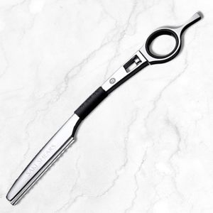 Ensemble de ciseaux de coiffure 5,5 pouces - Noir mat - Comprend des ciseaux de coupe et des ciseaux à effiler - Acier japonais 440C - Pour barbiers et coiffeurs - Product Image 5