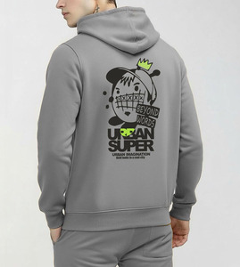 เสื้อฮู้ดดี้พิมพ์ลาย DTF สำหรับผู้ชาย ผ้าคอตตอนผสมขนแกะคุณภาพพรีเมียม สวมหัวแบบพูลโอเวอร์ รับผลิตแบบ OEM ODM พร้อมสกรีนโลโก้ตามสั่ง ขายส่งเสื้อผ้าสตรีทแวร์ H - Product Image 1