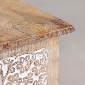 Vandana Terra Cresta Brown Wood Tone <b>Antique</b> Side <b>Table</b> - Product Image 4