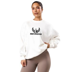 Sweat-shirt blanc oversize pour femme, coupe décontractée, pull à manches longues, streetwear décontracté, toucher doux, confort quotidien - Product Image 3